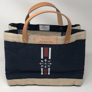 Navy Blue & Tan Apolis Global Citizen Tote Bag - NWT